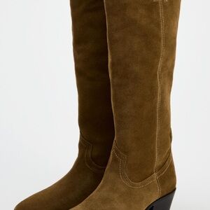 Zara Brown Over the Knee Boots Western Style